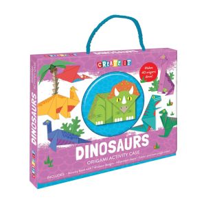 Dinosaurs Origami Activity Case For Kids With Activity Book 40 Printed Sheets & Jungle Scenes To Colour