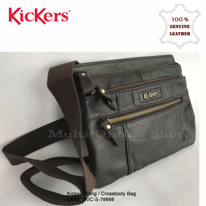 Kickers leather sale sling bag