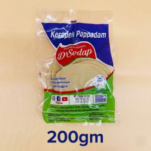 DSedap Papadom Round Raw Pappadam Appalam Food Extra Crunchy Less Salt & Non-Oily  Authentic Crackers
