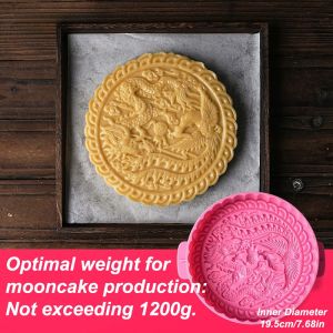 LUNARA Easy Demolding Large Moon Cake Mold Food-grade ABS Household Baking DIY Pastry Cake Mold Blesses Cantonese Style 3D Mooncake Mold Mid-Autumn Festival