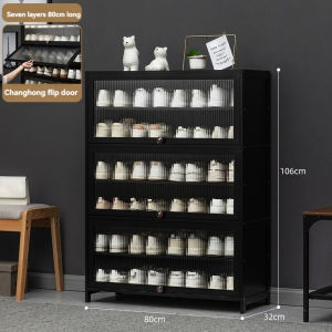 Shoe Cabinet Bamboo 5/7/9 Layers Glass Acrylic Door Shoe Organizer Shoe Cabinet With Cover