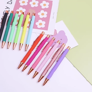 6x Ballpoint Pen 1.0mm Retractable Ballpoint Pen Rollerball Pen Smooth Writing Pen Stationery School Office Supplies