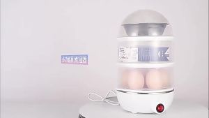 Multi-Functional Egg Cooker Stainless Steel Household Double-Layer Egg Steamer Breakfast Machine Small Appliance