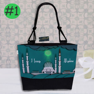 TAS MEKKAH MADINAH TOTE BAG OLEH OLEH UMRAH READY 6 MOTIF SIAP KIRIM TSH 001