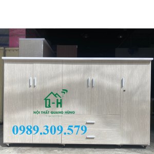 TỦ NHỰA ĐÀI LOAN 5 CÁNH 2 HỘC KÉO 1M25 X 2M X 45CM