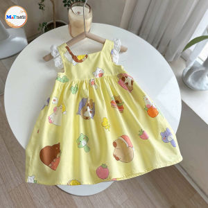 Váy bé gái 2 dây phối ren họa tiết ngộ nghĩnh - MT2987