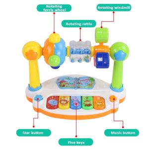 Baby Piano Toys Childrens Music Keyboard Toys with Music Lights Puzzle Early Education Gifts