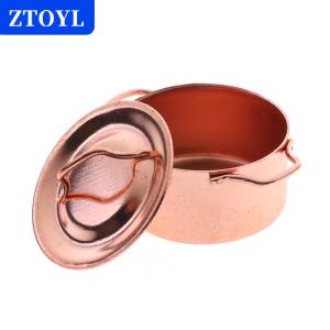 [COD] ZTOYL 1/12 dollhouse Miniature KITCHEN หม้อทองแดงพร้อมฝาปิด