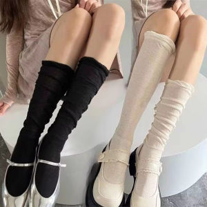 💖💖i Fashion Shoes🌈จัดส่งจากกรุงเทพ!ถุงเท้าน่องหลวมของผู้หญิง ถุงเท้าขนสั้น ถุงเท้าน่องหลวมสไตล์บัลเล่ต์ สีดำ สีขาว สีเทาและสีขาวนวล ทันสมัยและหลากหลาย นุ่ม เป็นมิตรกับผิวหนังและดูดซับเหงื่อ