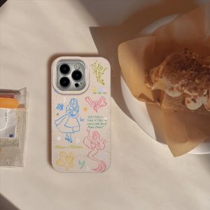 For iPhone 14 Pro max Disney Line Princess ins Trendy shell 13 12 11 15 8plus 7plus iPhone Case XR X Xs Max 11pro
