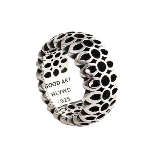 Sinboia Punk Style Hollow Out Sakura Silver Ring For Men Aesthetic Jewelry For Boys Nice Gift
