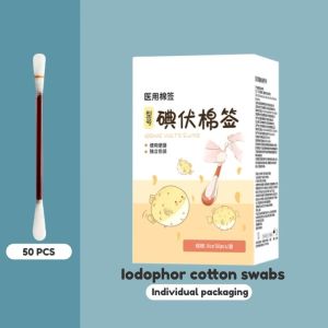Iodine Cotton Swabs Disposable Antiseptic Wound Care First Aid Travel Pack