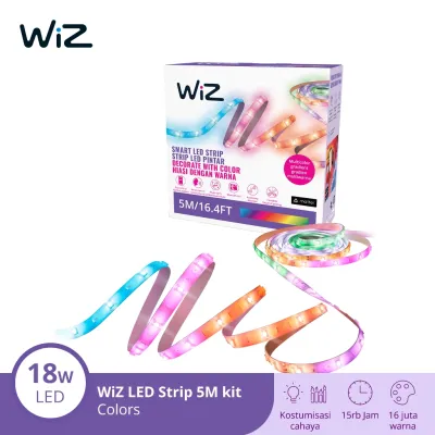 WiZ Lampu Hias Smart LED Strip Starter Kit WiFi RGBIC adaptor – Lampu Hias TV 5M RGBIC