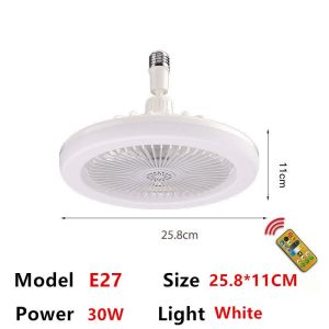 Led Light Fan Smart Fanlight With Remote Control Lights Bulb With Electric Fan For Ceiling And 3 IN 1 E27 Controller 3 Blades remotely