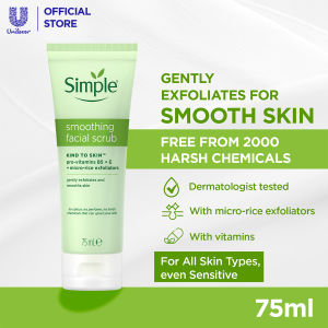 Simple Kind to Skin Smoothing Facial Scrub Removing Dirt For All Skin Types (75ml)