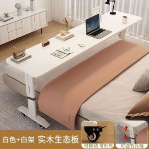 CraftedLiving SG-Computer Desk Household Student Simple Study Table Wall-Backing Desk Mobile Lifting Workbench Bedside Lazy Cross