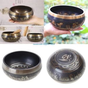 Kirilgu Yoga Meditation Singing Bowl Sound Bowl Metal Prayer Bowl Durable 1 Set 9T1N6