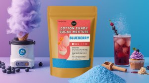 Blueberry Cotton Candy Sugar 1KG LA KREMA floss sugar spun sugar mix machine ready cotton candy mix carnival party dessert bar rim sugar cocktail garnish mocktail garnish cake decorating cupcakes cookies ice cream milk tea topping light blue sugar GH