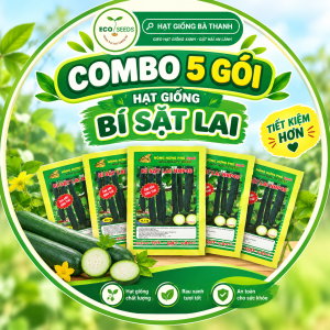 [EcoSeeds] Combo Tiết Kiệm 5 Gói Hạt Giống Bí Sặt Lai (Bí Đao Xanh Trái Dài) - Cao Sản Siêu Trái - Gói 1g
