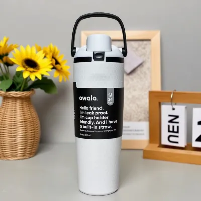 Owala FreeSip Sway 30oz Matte Solid Color Minimalist Insulated Tumbler Large Capacity Portable Handle Water Cup Daily Use