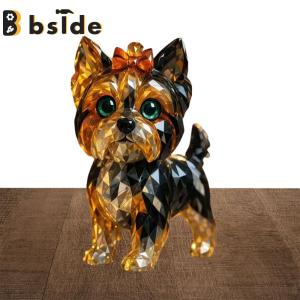[Bside Tool Store] Resin Animal Sculptures with Bright Colors and Crystal Effect for Garden and Indoor Home Decor