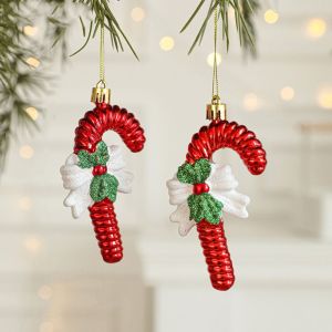 DADOMYD 2PCS Redwhite Christmas Hanging Decoration Santa Clause Plastic Xmas Ornament Ball Creative Festival Xmas Baubles Christmas