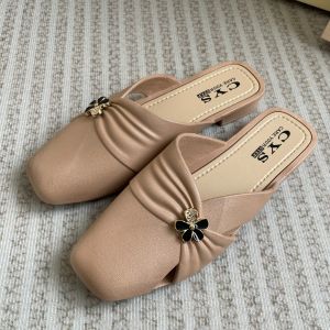 Sandal Kondangan Slip On Wanita Simple Selop Cewek Mary Janes PVC Mules Woman Shoes COD SPT-96