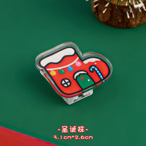 Cartoon Santa Claus Acrylic Clip diy Sealing Clip Office Bill Note Clip Photo Decoration Clip