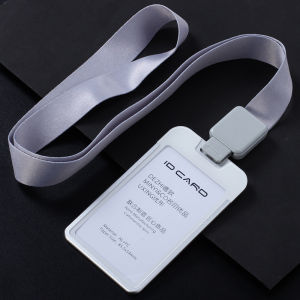 Hộp Đựng Thẻ Id Trực Quan Hai Mặt Bằng Kim Loại Có Dây Đeo Cổ Sang Trọng Hộp Đựng Thẻ Có Dây Buộc Mềm Không Nhăn Cho Trường Học Văn Phòng