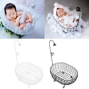 Newborn Photography Props Mini Bathtub for Baby Photoshoot for Creative Posing Studio Iron for Seat for Professional Pho