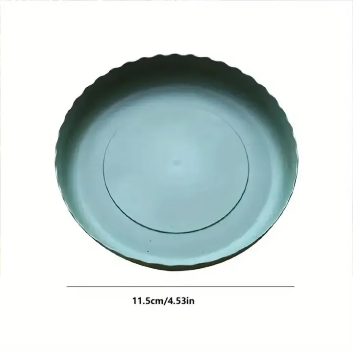 ถาดรองกระถางต้นไม้ทรงกลมสีดำทำจากพลาสติก