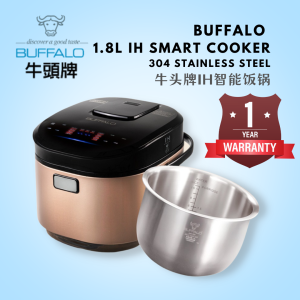 BUFFALO IH Smart Rice Cooker 1.8L 304 Stainless Steel Multifunctional Digital Touch Screen Cake Steam Soup 牛头牌不锈钢多功能万能智能饭锅 Buffalo Kitchen Smart Baker Cook Smart - Lazada