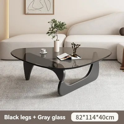 Coffee Table Modern Tempered Glass Center Table Living Room Side End Table Nordic Solid Wood Sale