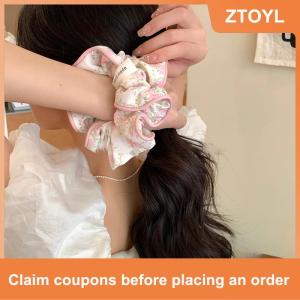 【ZTOYL】 Hàn Quốc thời trang hoa scrunchies phụ nữ Cô Gái Đàn hồi tóc ban nhạc cao su phụ kiện Tie tóc vòng dây headdress mũ nón