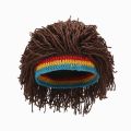 POXIA Birthday Gifts Fancy Brown Hair Accessories Balaclava Handmade Crochet Synthetic Hair Halloween Party Jamaican Knitted Beanies Wig Africa Roots Wig Braid Hat Men Wig Reggae Dreadlocks Wig. 