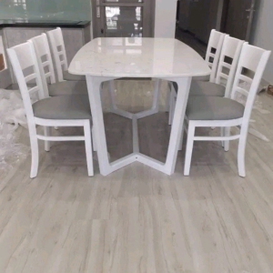 Bộ bàn ăn đá cao cấp bàn ăn đá và 6 ghế cabin - Bảo hành 1 năm - Hỗ trợ lắp ráp