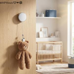 WP💓💛💖 Wall Mounted Retractable Towel Rack Automatic No Drill Self Adhesive System for Quick Bathroom Updates