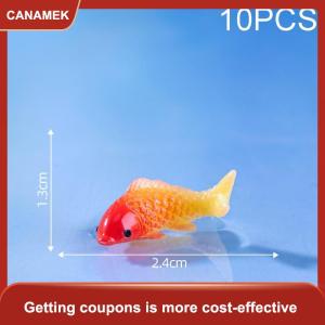 【CANAMEK】 10pcs DIY trang trí cá vàng bức tượng nhỏ trang trí nội thất Dollhouse mô hình thu nhỏ cá chép mô phỏng động vật cho trẻ em Đồ chơi