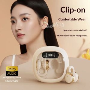 Wireless Earbuds Clip On Anti Sound Leak Construction Immersive Stereo Surround Sound Equipped with Mic Digital Display