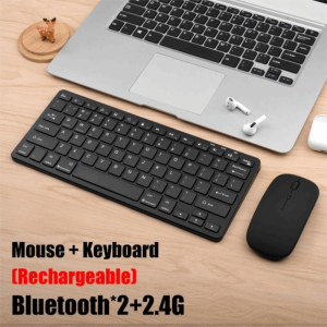MADEWITH Bluetooth 5.0 Wireless Keyboard Mouse Set 2 Modes 2.4G Bluetooth Keyboard Portable Ultra-thin Keyboard Mouse Combo For Laptop
