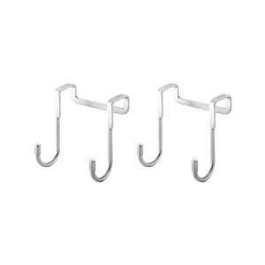 HUAFA ตะขอสแตนเลสคู่ ตะขอสแตนเลสเกาะขอบประตู แขวนสิ่งของขอบประตูชนิดแขวน/ห้องน้ำห้องครัวเสื้อกระเป๋าหมวกผ้าขนหนูที่ใส่กุญแจ