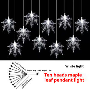 10pcs Wedding Chandelier Decoration Wedding Props Maple Leaf Hanging Lights Decorative Lights