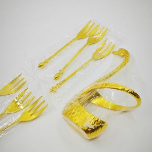 6pcs Sendok Set Gold Atau Garpu Set With Holder Angsa Sendok Garpu Mewah