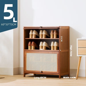 AF HOME Shoes Rack Organizer Breathable Flip Door Shoe Cabinet Shoe Rack Shoe Cabinet 11Layers Wood Bamboo Shoe Rack Organizer