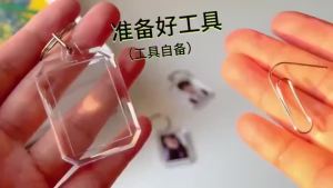 100PCS Acrylic Keychain Plastic Keychain Hollow Keychain Photo Picture Frame Keyring DIY keychain钥匙扣