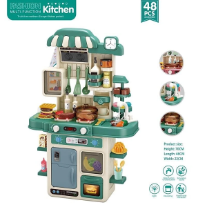 Đồ chơi nấu ăn nhà bếp loại lớn 48 chi tiết chiều cao 75cm hiệu ứng hình ảnh âm thanh chân thực giúp bé có những phút giây thư giãn