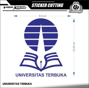 CUTTING STIKER KAMPUS UT UNIVERSITAS TERBUKA STICKER KACA MOBIL MOTOR BUKU LAPTOP HP WARNA CUSTOM
