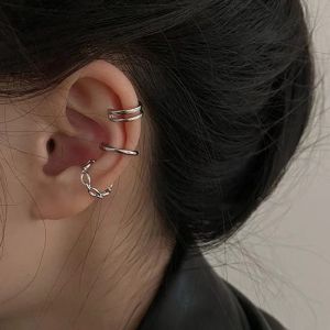Anting Jepit Wanita Korea Silver Etnik Simpel Accesories Fashion Earrings Aksesoris Anting HS E24