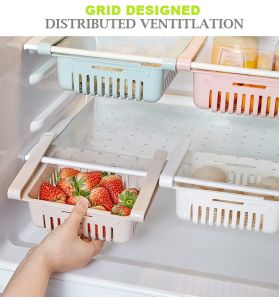 Kitchen Storage Rack Fridge Organizer Freezer Space Saver Rack Shelf Holder Dapur Peti Sejuk Simpanan Bekas Bakul Bawang