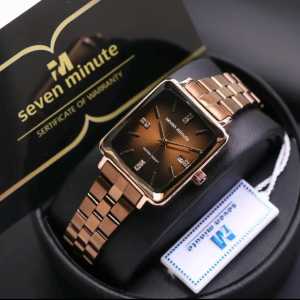 JAM TANGAN WANITA TERBARU 2024 TANGGAL AKTIF KACA TIMBUL SEVEN MINUTE VF-3710 ORIGINAL